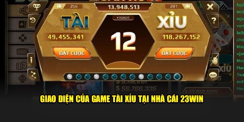 Giao diện của game tài xỉu tại nhà cái 23Win